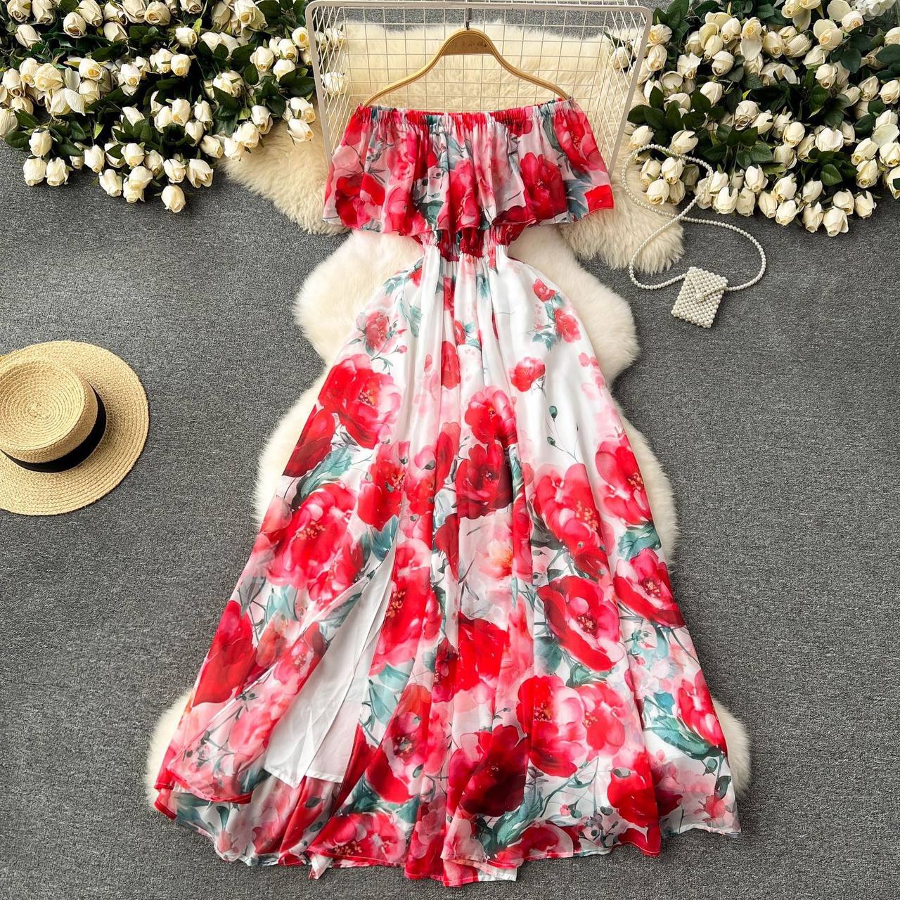 Robe rose rouge
